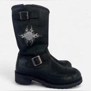 Harley Davidson Vintage Leather Logger Moto Boots Size 10.5
